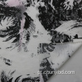 Estilo chinês Misto de tecido misto Poly65%/algodão 35% Padrão de pintura de paisagem Padrão de camiseta única para camiseta/blusa